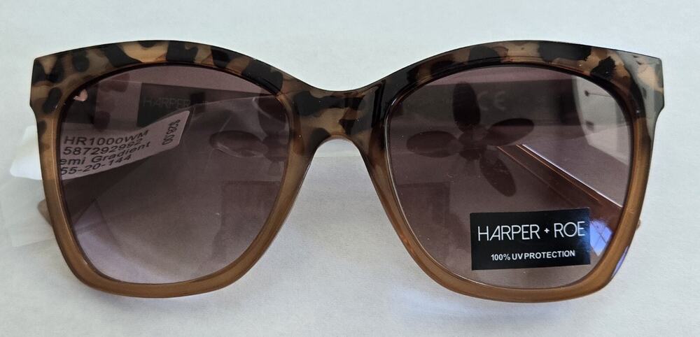 New Harper•Roe Tortoise Shell Demi Gradient Sunglasses 55-20-144 HR1000